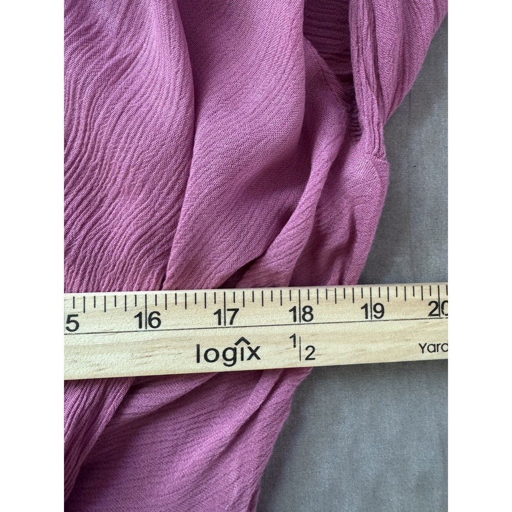Free People Tie Front Crinkle Gauze Tunic Top Pink Boho Long Sleeve S - Picture 8 of 9